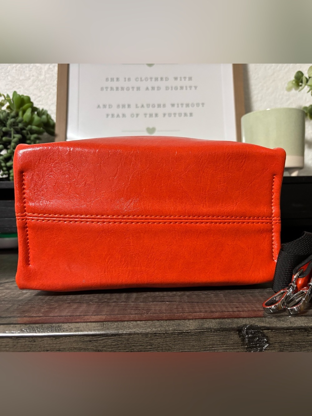 Burnt Orange Square Bag with 2 Detachable Straps - Picture 5 of 7